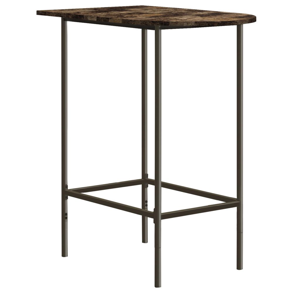 Monarch Specialties Spacesaver Bar with Cappuccino Marble Top in Coffee, , large