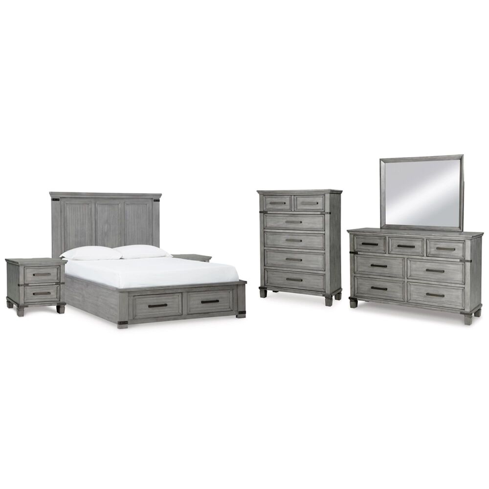 Ashley Russelyn 5-Piece King Storage Bedroom Set in Gray, , large