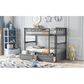 Hearth and Haven Twin over Twin Convertible Bunk Bed with Drawers in Gray, , large