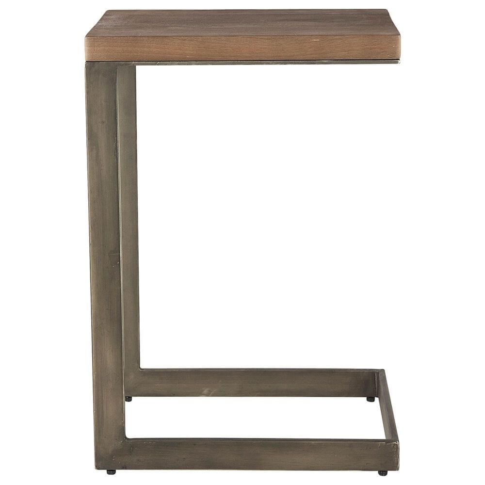 Mercana Faye C Side Table in Medium Brown and Antique Nickel, , large