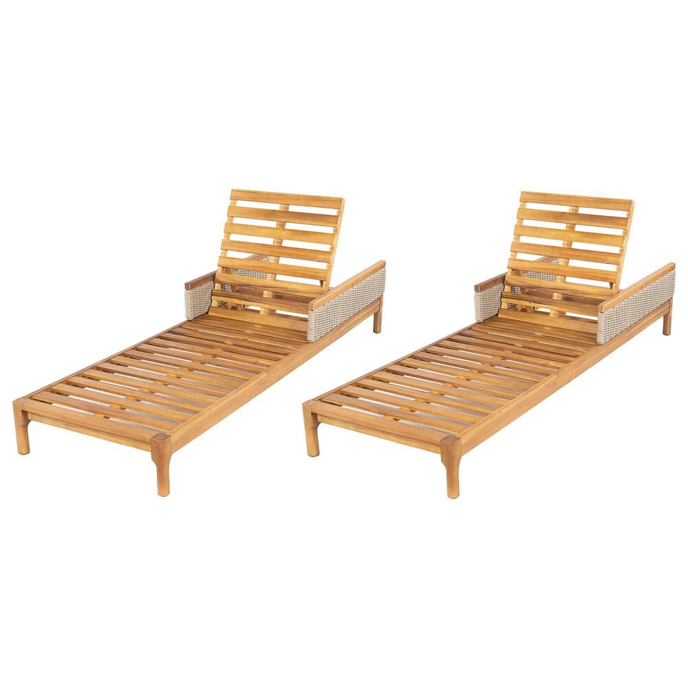 Hearth and Haven Outdoor Chaise Lounge in Light Grey (Set of 2), , large