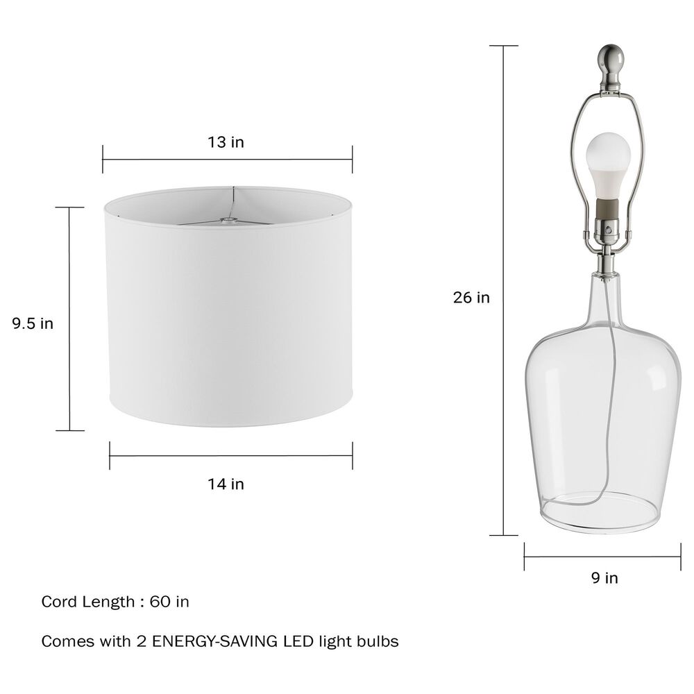 Timberlake Glass Cloche Table Lamp in Clear (Set of 2), , large