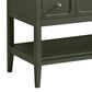 37B Ravello 36" Single Bathroom Vanity Cabinet in Deep Olive Green with Marble Top and Backsplash, , large
