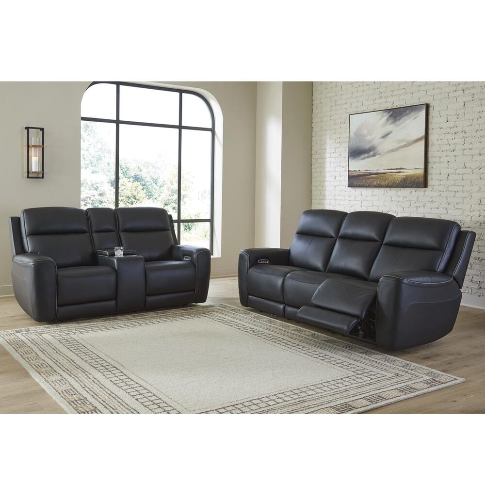 Ashley 5Z-Comfort Power Reclining Sofa and Loveseat Set in Onyx, , large