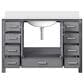 Lexora Home Jacques 48" Single Bathroom Vanity in Distressed Grey with 2 cm White Cultured Marble Top and Rectangular Sink, , large