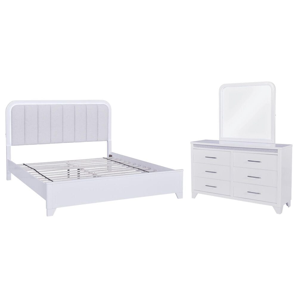 Ashley Jarlee 3-Piece Queen Upholstered Bedroom Set in White, , large