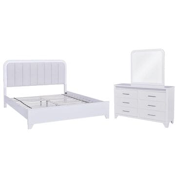Ashley Jarlee 3-Piece Queen Upholstered Bedroom Set in White, , large