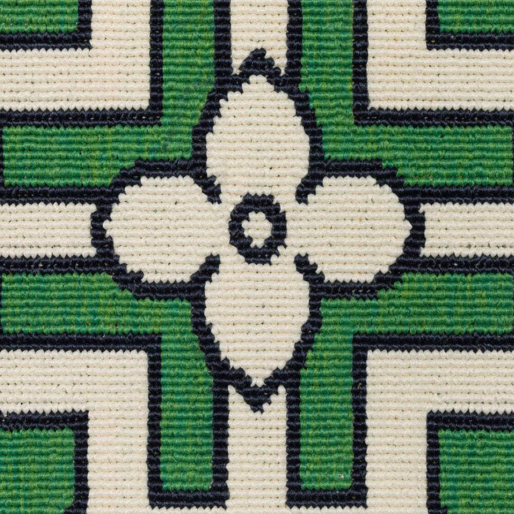 Oriental Weavers Havana Ivory and Green 1'10" x 7'3" Indoor/Outdoor Runner, , large