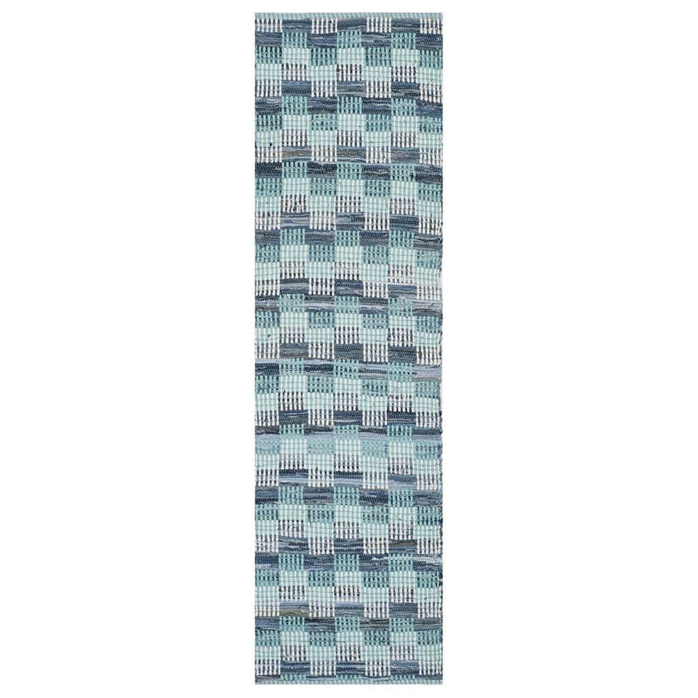 Safavieh Montauk Geometric 2"3" x 8" Turquoise and Multicolor Runner, , large