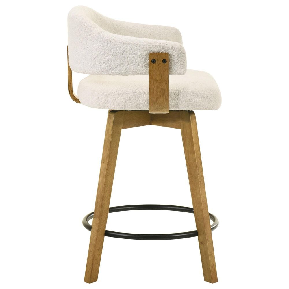 Armen Living Callah Swivel Counter Height Stool in Amber Glow, , large