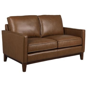 Italiano Furniture Weston Leather Stationary Loveseat in Highland Brown, , large