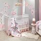 Lambs and Ivy Signature Botanical Baby Floral Minky Changing Pad Cover in Pink and Gray, , large