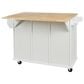 HOMLUX 53" Kitchen Island with Drop-Leaf in White, , large