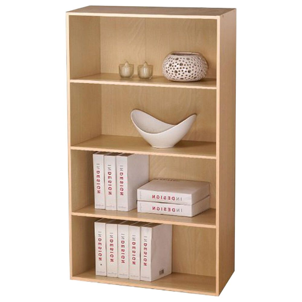 HOMLUX 4-Tier Open Shelf Bookcase in Steam Beech, , large