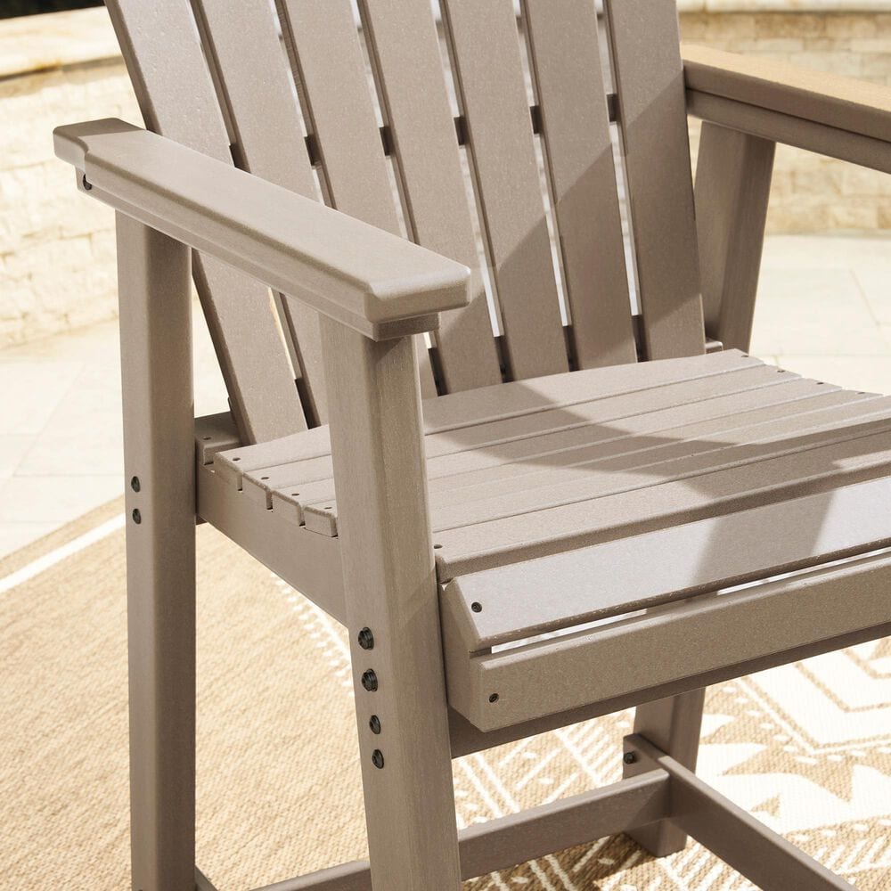 Ashley Seacliff Beach 7-Piece Patio Counter Height Dining Set in Medium Brown, , large