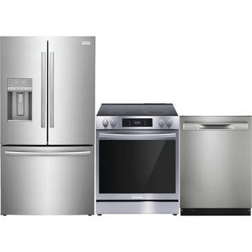 Frigidaire Gallery 3 Piece Kitchen Package with 36-inch French Door Refrigerator, 30" Electric Range, and 24" Tub Dishwasher with CleanBoost in Stainless Steel, , large
