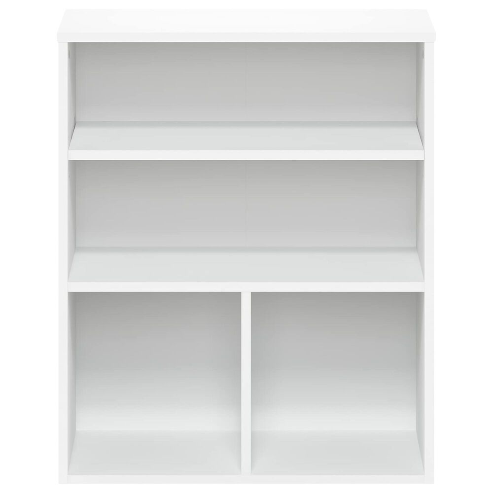 HOMLUX 3-Tier Display Bookcase with Adjustable Shelves in White, , large
