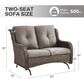 Sunwell Garden Outdoor Glider Loveseat with Brown Rattan in Gray, , large
