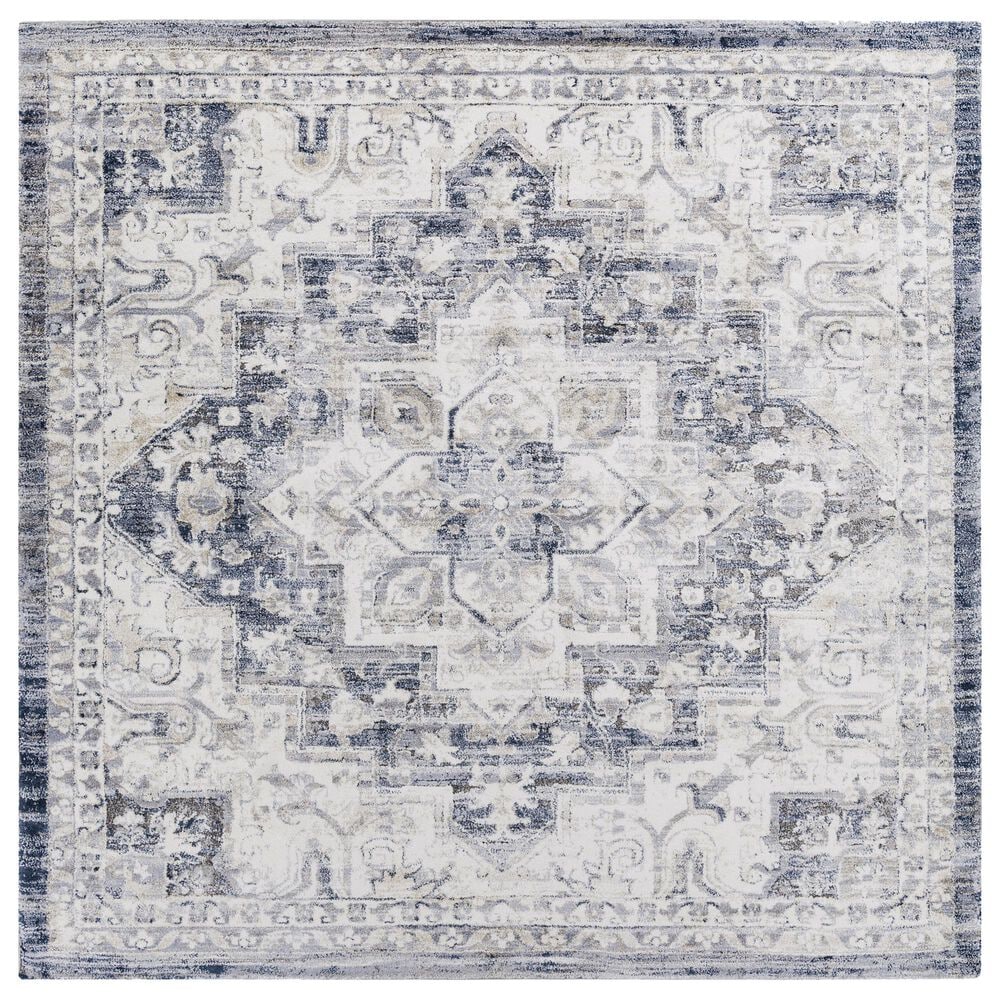 Surya Tuscany Traditional 7"10" Square Blue, Beige and Gray Area Rug, , large