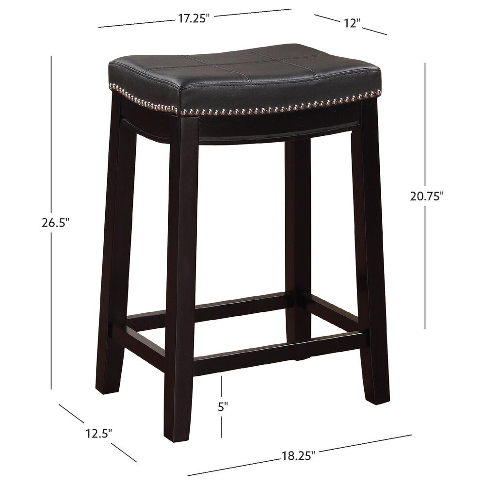 Linon Home Decor Claridge Counter Stool in Black (Set of 2), , large