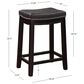 Linon Home Decor Claridge Counter Stool in Black (Set of 2), , large