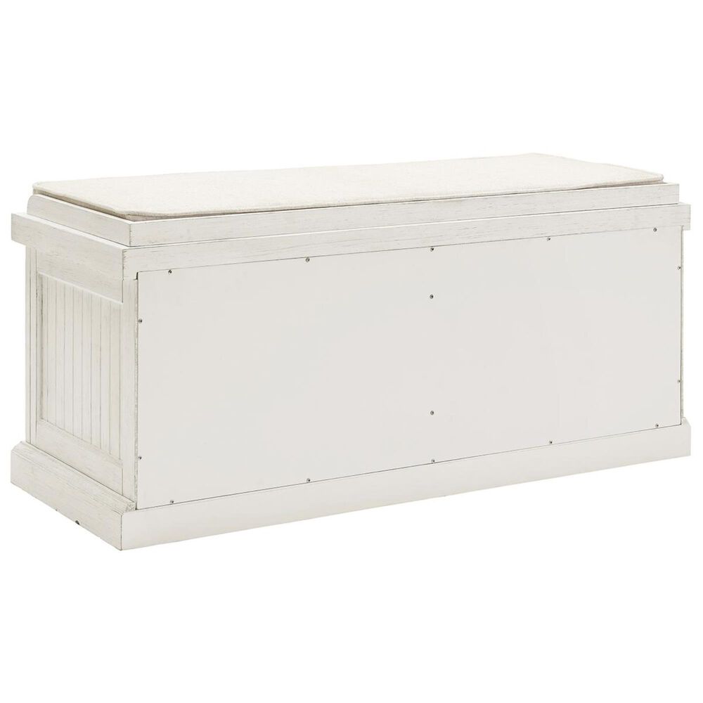 Crosley Furniture Seaside Entryway Bench In Distressed White Finish NFM