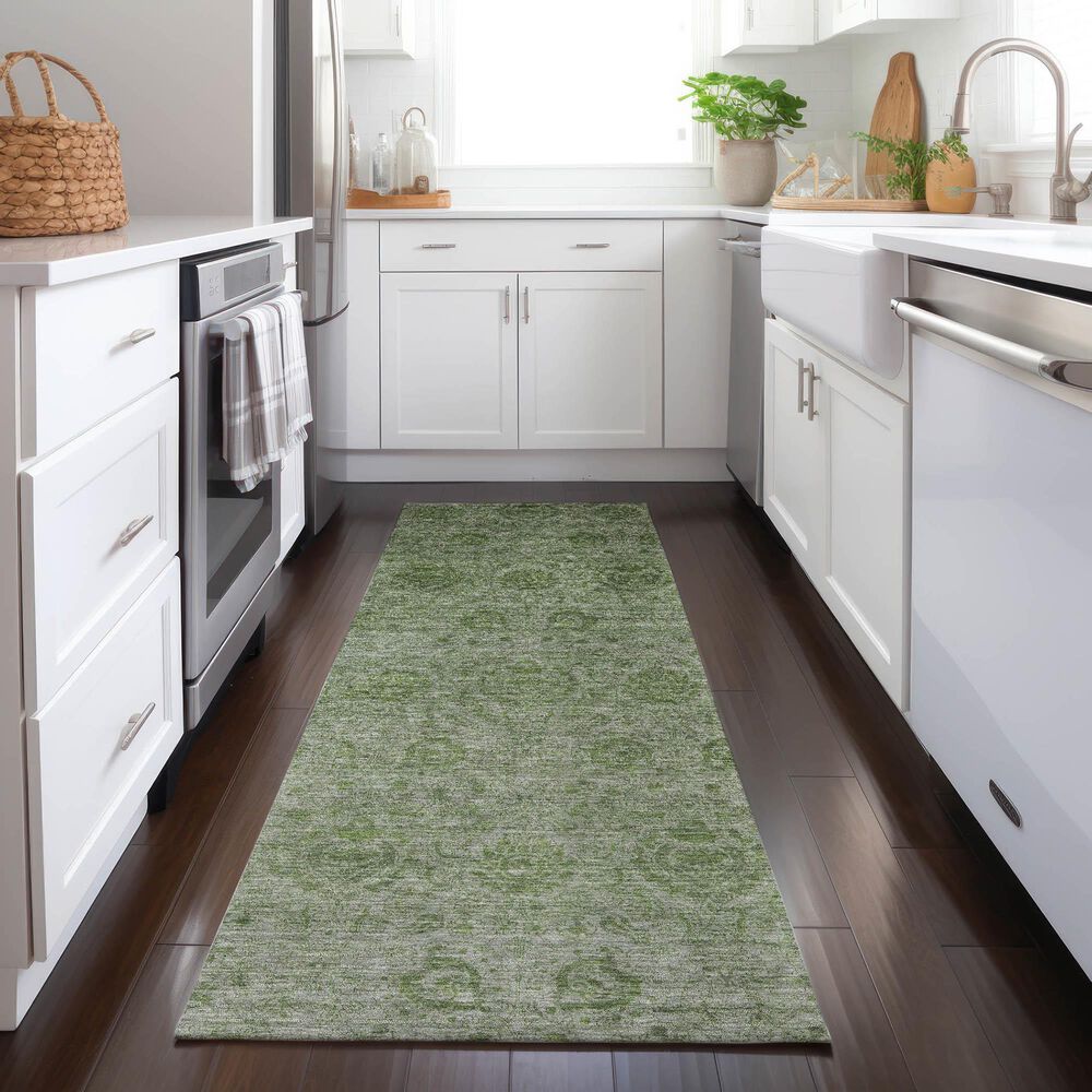 Dalyn Rug Company Burano BU8 2&#39;3&quot; x 7&#39;6&quot; Olive Indoor/Outdoor Runner, , large