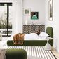 Jennifer Taylor Home Archie Puffy Grounded Queen Upholstered Platform Bed in Olive Green, , large