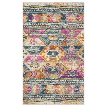 Safavieh Madison MAD118C 4" x 6" Blue and Fuchsia Area Rug, , large