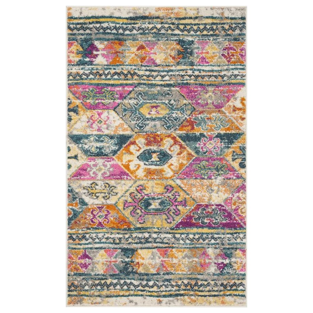 Safavieh Madison MAD118C 4" x 6" Blue and Fuchsia Area Rug, , large