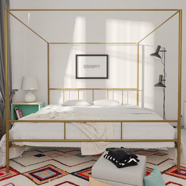 Novogratz Marion King Canopy Bed in Gold, , large
