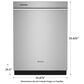 Whirlpool 24" Built-In Bar Handle Dishwasher with 41 Decibel in Stainless Steel, , large