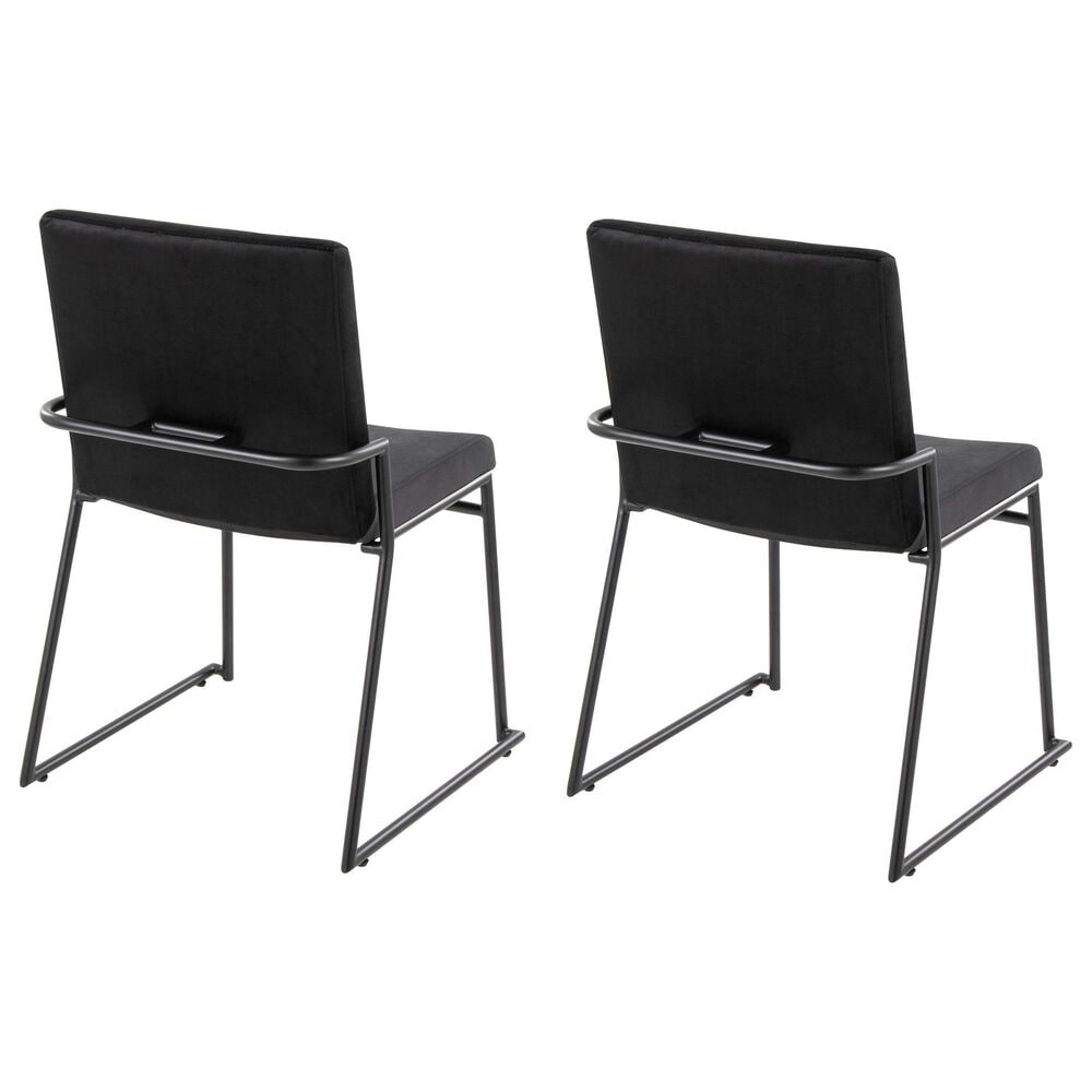 LumiSource Dutchess Side Chair with Black Velvet Cushion in Black (Set of 2), , large
