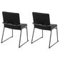 LumiSource Dutchess Side Chair with Black Velvet Cushion in Black (Set of 2), , large