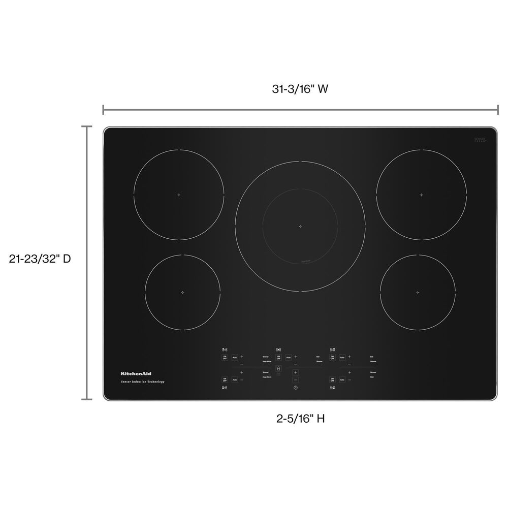 KitchenAid 30&quot; Built-In Electric Induction Cooktop in Stainless Steel, , large