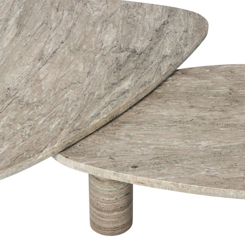 Four Hands Zion Coffee Table Set in Antique White Marble, , large