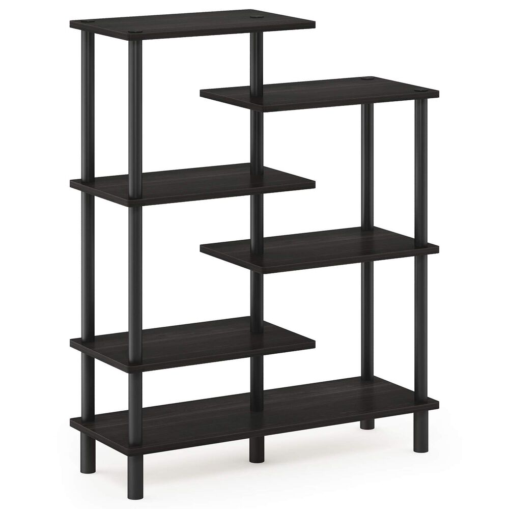 HOMLUX 6-Tier Accent Display Rack in Espresso and Black, , large