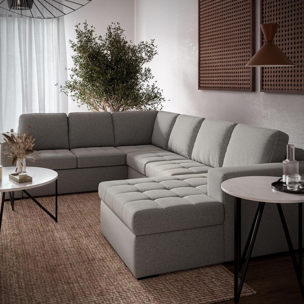 Tuscany Grove Claire 3-Piece Sleeper Sectional in Popstitch Dove, , large