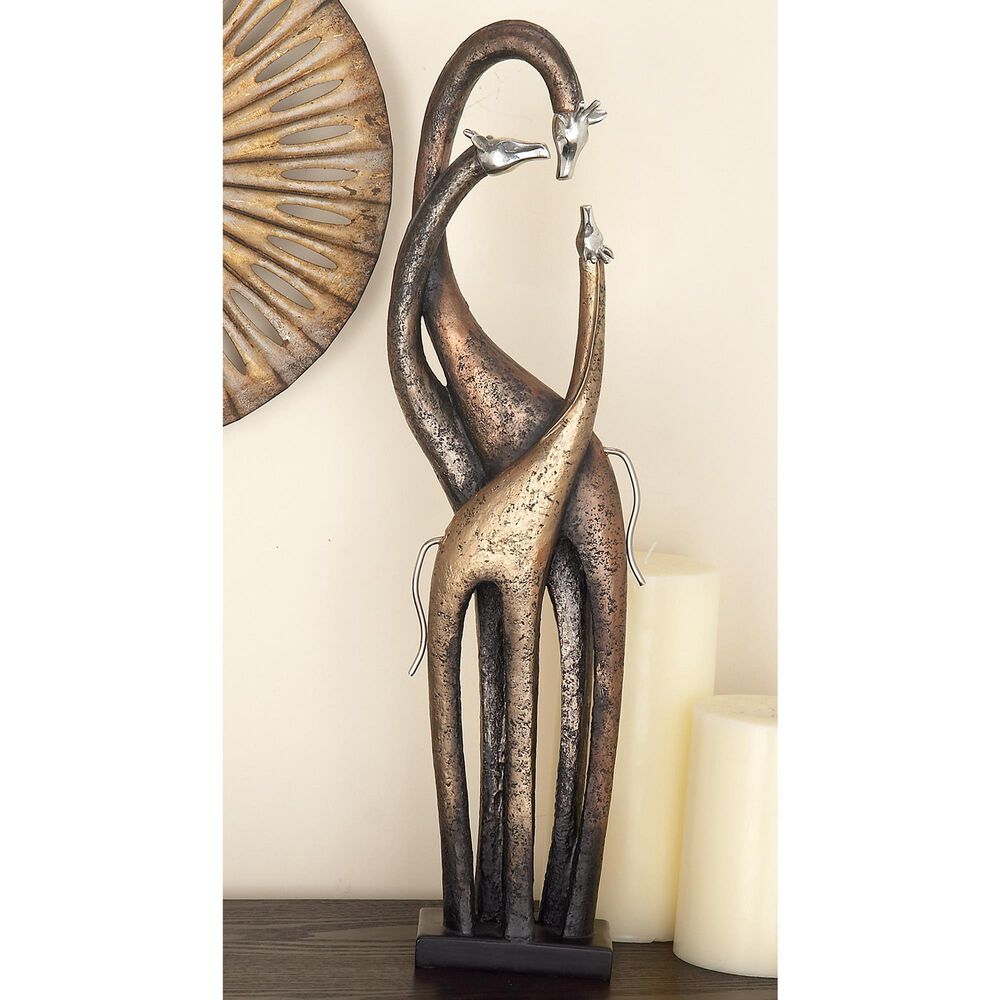 Maple and Jade Eclectic Giraffe Sculpture in Copper, Brass and Silver, , large