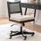 Linon Home Decor Bauer Swivel Office Chair with Cream Cushion in Black, , large