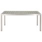Hearth and Haven Coral Outdoor Aluminum Dining Table with Faux Wood Top in Gray, , large