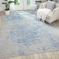 Nourison Silk Shadows 7"9" x 9"9" Grey and Blue Area Rug, , large