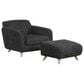 Aura Home Designs Joline Accent Chair and Ottoman in Charcoal, , large