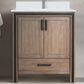 Lexora Home Ziva 30" Single Bathroom Vanity in Rustic Barnwood with 2 cm White Quartz Top and Rectangular Sink, , large