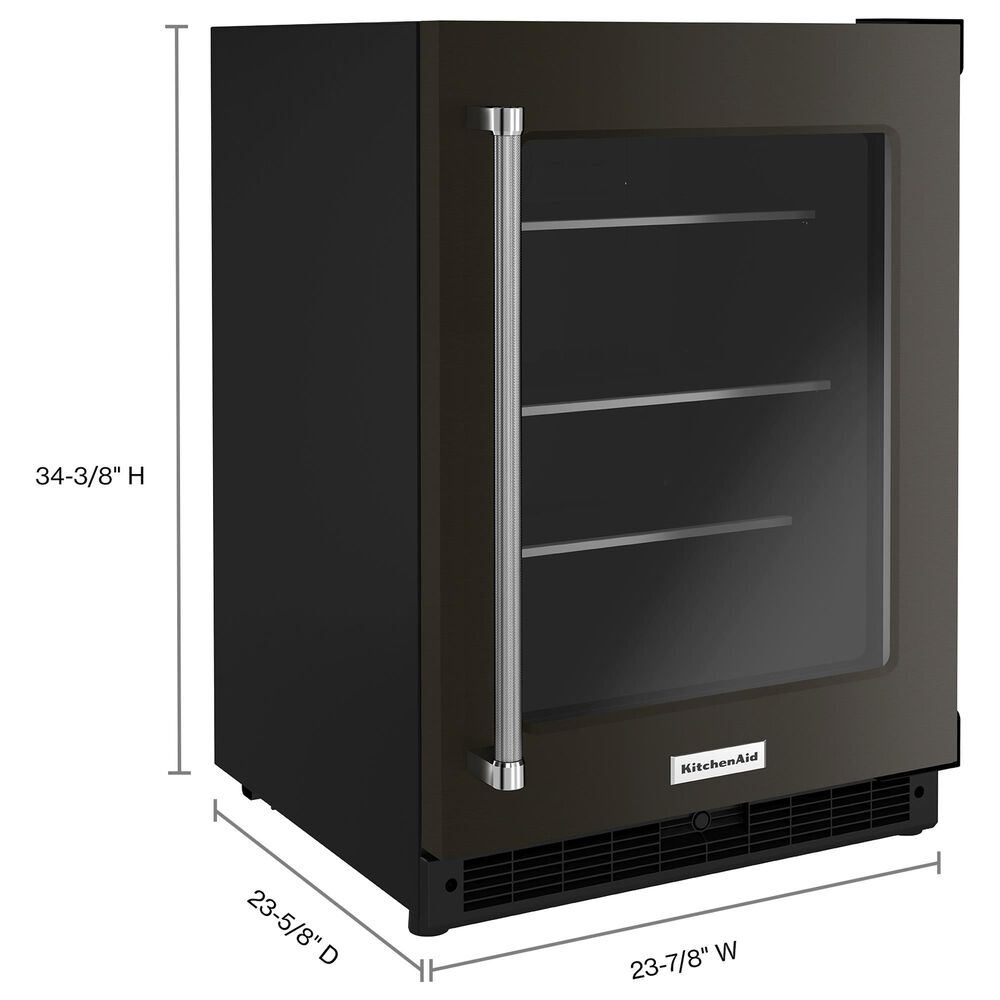 KitchenAid 24&quot; Undercounter Refrigerator with Glass Door in Black Stainless Steel, , large