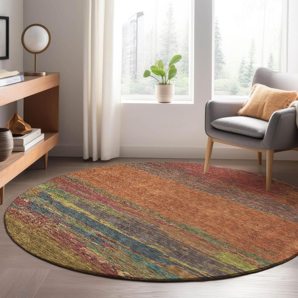 Dalyn Rug Company Trevi TV8 8&#39; Round Terracotta Area Rug, , large