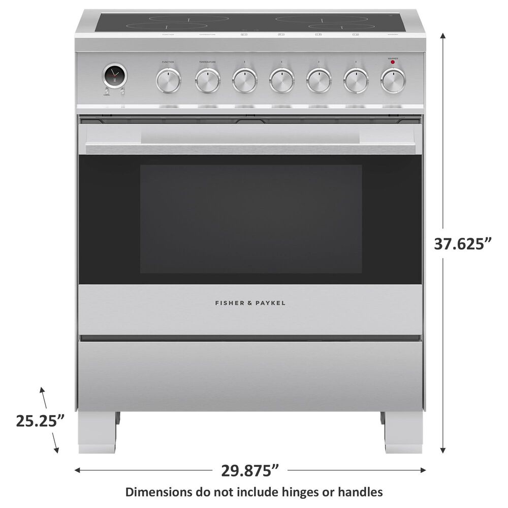 Fisher &amp; Paykel 30&quot; Induction Electric Freestanding Range in Stainless Steel, , large