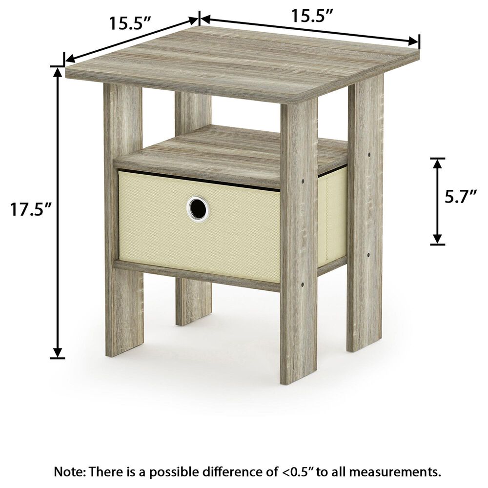 HOMLUX 1-Drawer End Table in Sonoma Oak, , large