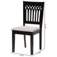 Baxton Studio Genesis Side Chair with Grey Cushion in Dark Brown (Set of 2), , large