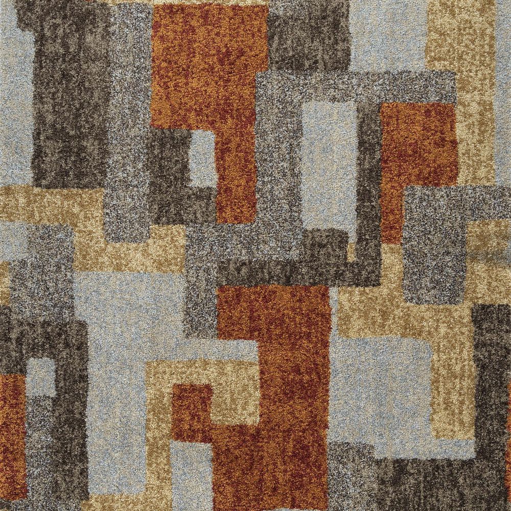 Dalyn Rug Company Aero Orange, Silver, Beige and Grey 5&#39;3&quot; x 7&#39;7&quot; Area Rug, , large